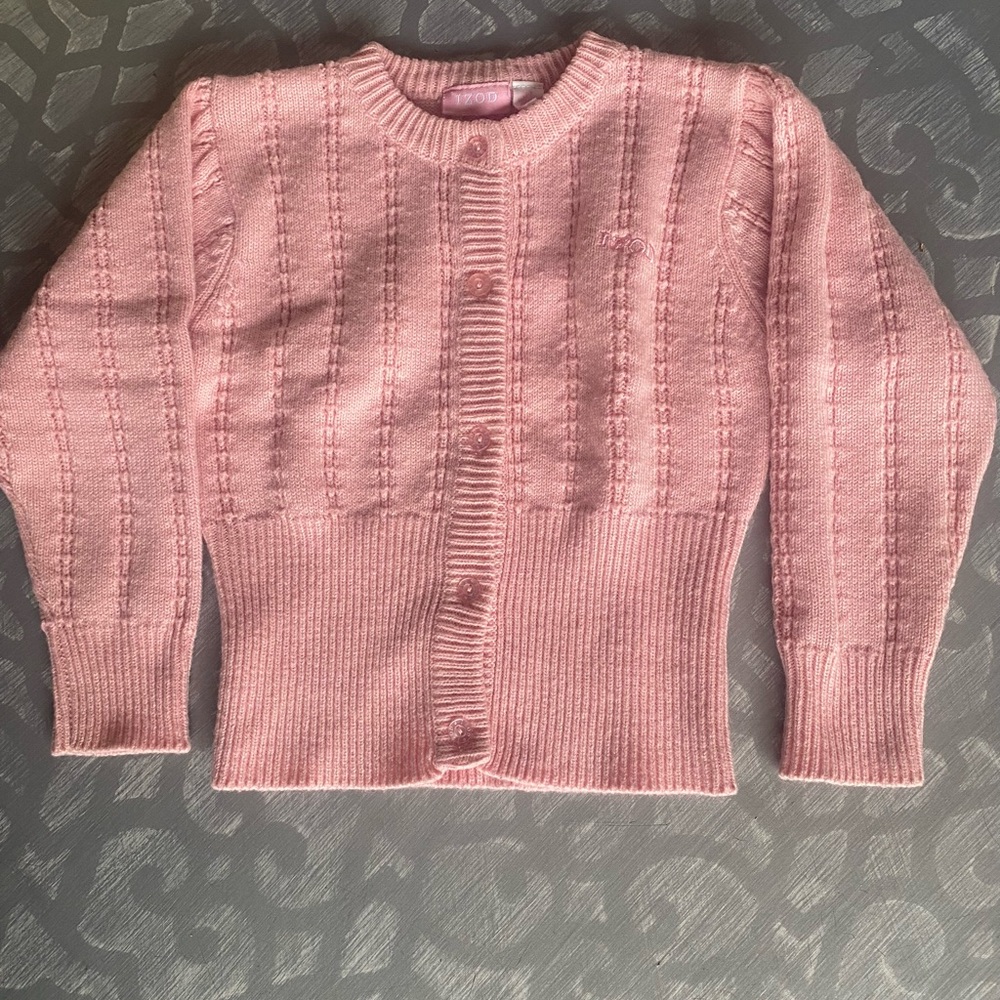 Izod Dusty‎ Pink Button-Up Cardigan girls 3T